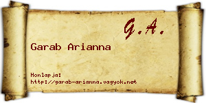Garab Arianna névjegykártya
